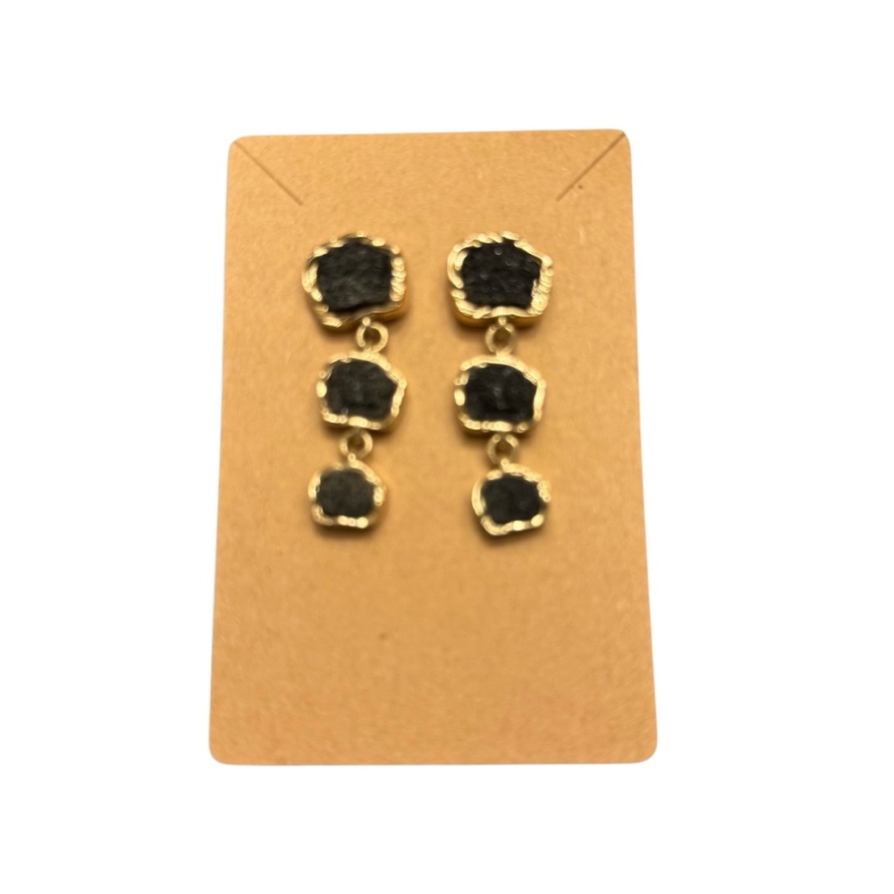Sugarfix by BaubleBar Gold and Black Drop Earrings